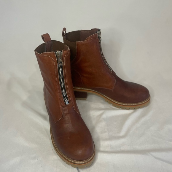 Hee Brown Leather Front Zip Ankle Boot Size 42 NEW - Picture 10 of 11